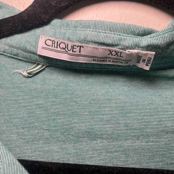 Criquet Men's Green Striped Polo Shirt Size XXL - Picture 5 of 6